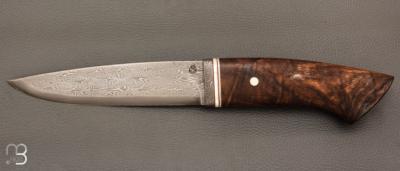    Couteau Droit noyer et Damas multi-barreaux par Jean Paul Sire