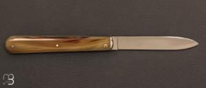Couteau  " Effilé "  par Adrien Vautrin - Corne blonde et 14c28n