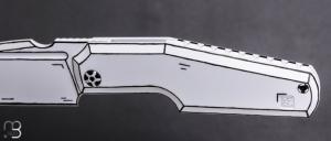   Couteau " Elementak " par CKF Knives et Thomas Gony GTKnives - Titane Cel Shading et M398