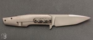   Couteau " Frame lock " custom par Samuel Jugieau - Titane/Carbone et lame en RWL34