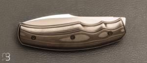  Couteau " Front Flipper custom " pliant par David Lespect - Fibre de carbone et lame RWL34