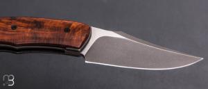   Couteau " Front-flipper custom " par Fabrice Delbart - Forge Celtique - Bois de fer et lame en RWL34
