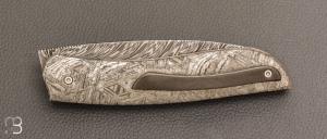   Couteau " GYR " custom par Tim Bernard - Météorite et lame damas plume
