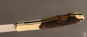    Couteau " Genèse  " custom par Frédéric Collin - Noyer et lame en RWL34