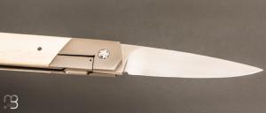    Couteau " Gentleman " custom de Stéphane Sagric - Ivoire de Mammouth et RWL-34