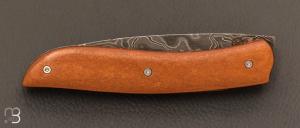 Couteau "  Gyr " front flipper custom - Paperstone et damas par Tim Bernard