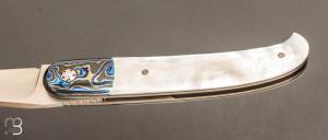     Couteau  "  Interprétation Laguiole " custom de Stéphane Sagric - Nacre et RWL34