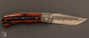 Couteau " Ipanema " custom par David Breniere - Jigged bone et lame U10A