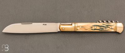   Couteau " Issoire 2 pièces "  de Robert Beillonnet - Ivoire de mammouth et RWL-34