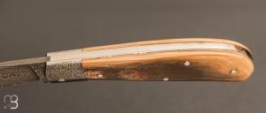  Couteau  "  Jacknife " custom de Jérôme Bellon - Ivoire de mammouth et lame damas