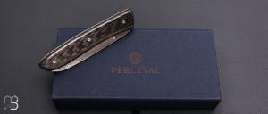   Couteau " L08 " par Perceval - Lame damas et fibre de carbone