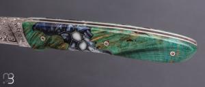    Couteau " L08 fruits des bois pièce unique" par Perceval - Lame damas