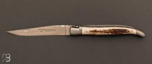   Couteau Laguiole Aubrac 13CM Bois de cerf et lame en acier inoxydable