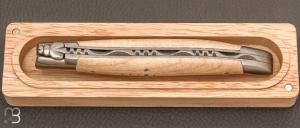 Couteau Laguiole en Aubrac Erable ondé naturel - Acier 12c27 mat