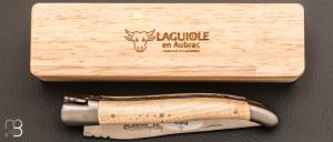 Couteau Laguiole en Aubrac Erable ondé naturel - Acier 12c27 mat
