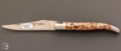   Couteau Laguiole en Aubrac Mammouth Fusion double platines - Acier 12c27 mat
