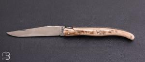   Couteau " Laguiole Feuillage 12cm " par Philippe Voissière - Ivoire de Mammouth