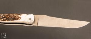   Couteau " Laguiole Grand Air 14,5 cm" par Rozelier Fabien - Ty Coutelier - Bois de cerf
