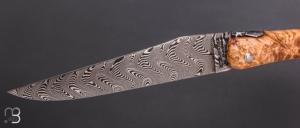    Couteau Laguiole en Aubrac 12 cm manche en Loupe d'amboine et damas de Markus Balbach