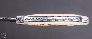      Couteau Laguiole en Aubrac - Ivoire de mammouth - doubles platines