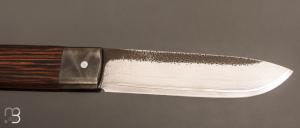  Couteau  "  Le Bugiste " par Frédéric Maschio - Wengé et lame VG10 Suminagashi