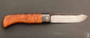  Couteau " Le Bugiste " par Frédéric Maschio - Frêne et lame VG10 Suminagashi