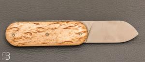 Couteau " Le Cerbère® " pliant par l'Atelier Les 2 Diables - Bouleau madré et 14c28N