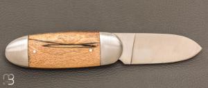 Couteau " Le Manu " par La Bonne Trempe - Hêtre échauffé et 14c28