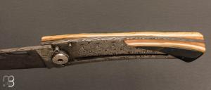   Couteau de poche Le Thiers Damas Ivoire de Mammouth bleu par Fontenille-Pataud