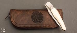   Couteau  "  Liner-lock custom " de Berthelemy Gabriel - La Forge Agab - Ivoire de mammouth et RWL34