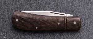   Couteau " Little Bad " custom par Franck Souville - Micarta et RWL34