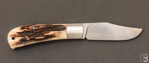   Couteau " Little Bad " custom - Bois de cerf et RWL34 par Franck Souville