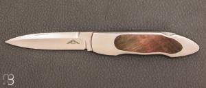 Couteau  "  Lock-Back 001 " custom  par Warren Osborne - Nacre noire