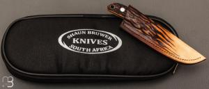   Couteau " Loveless City Knife Design " par Shaun Bruwer - Amber Stag et ATS-34