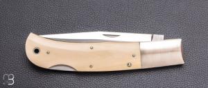    Couteau  " MF XL " lock back par Jess Horn - Ivoire de mammouth 