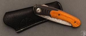     Couteau " Merops S-Lock "  par Olivier Lamy - Skua Coutellerie - Micarta et lame San Maï