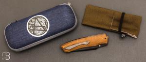   Couteau  "  custom " Micarta et damas de Berthelemy Gabriel - La Forge Agab