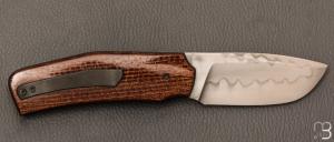    Couteau  " custom " par Guy Poggetti - Micarta et lame en acier C130