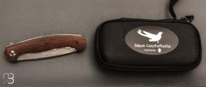    Couteau " Milvus " Liner-Lock flipper par Olivier Lamy - Micarta et lame damas