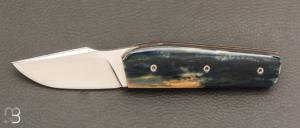    Couteau " Mini Mastard " custom par Christophe Arbogast - Ivoire de mammouth et lame en RWL34