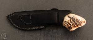  Couteau " Mini skinner " par Erwan Pincemin - Bois de cerf