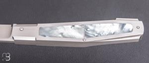    Couteau " custom " par Vincent Lafaye - Nacre blanche et RWL34