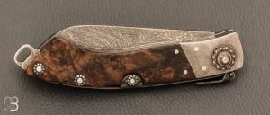    Couteau " Navaja Montañesa" par Jesus Granda - Loupe d'érable et lame damas