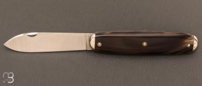 Couteau " Navette Nogentaise  " par Mathieu Herrero - Corne de buffle et  90Mcv8