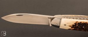   Couteau " Navette " custom par David Breniere - Bois de cerf et 80Crv2