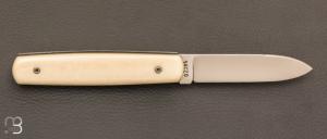   Couteau  "  Navette " custom de poche par Eric Albert - G-10 et 14c28N