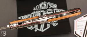    Couteau " Nayole 12 CM Bi-matière " de Jérôme Lamic - ivoire de mammouth/carbone