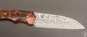  Couteau " New Harfang " custom par Nicolas Kowal - Bois de fer et Damasteel® "Bifrost"