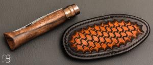  Couteau " OPI N°09 " custom par Anthony Brochier - Damas  Sandwich mosaïque et noyer