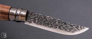   Couteau "OPI N°09" custom par Anthony Brochier - Damas  Sandwich mosaïque et noyer